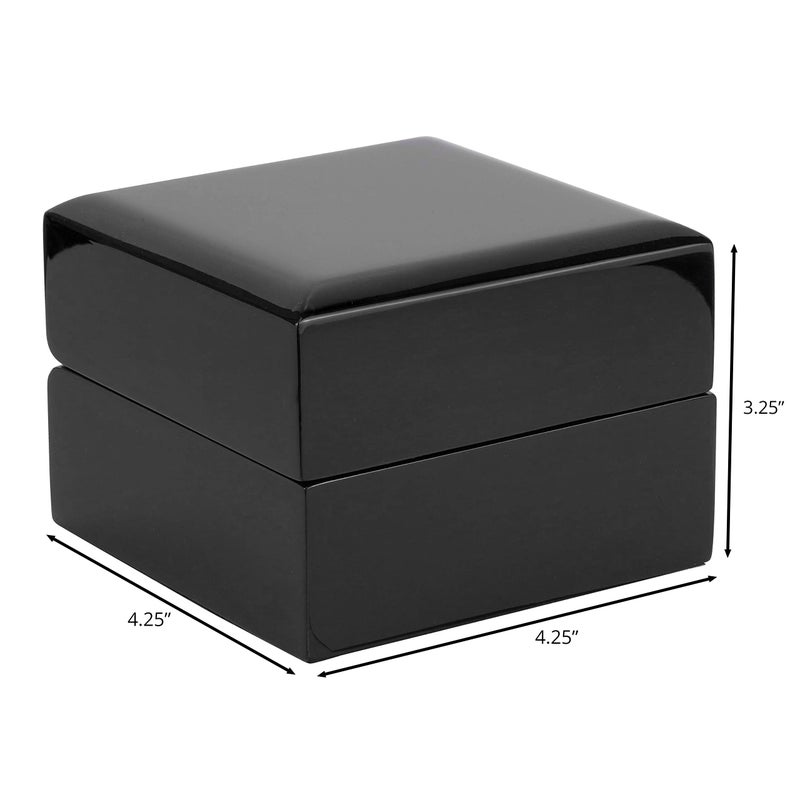 Noble Pack Noble Piano Wood Watch Gift Box - Luxury Single Watch Box - Comes with a Two Piece Packer and Ribbon (Black) - Image 4